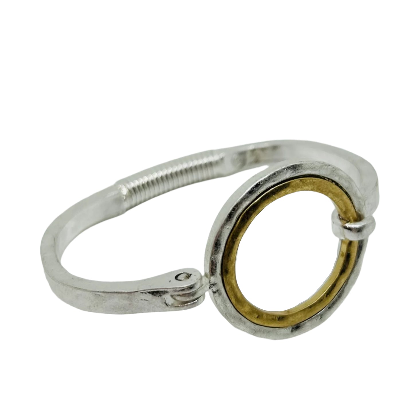 Hammered Two-tone Circle Bracelet