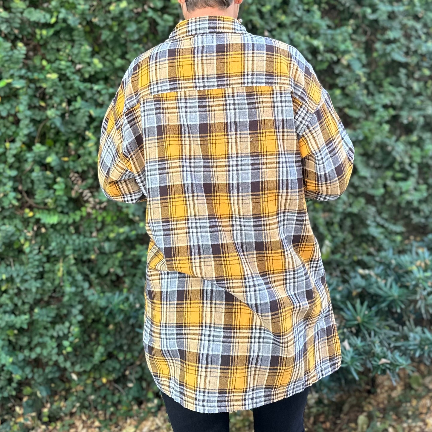 Buffalo Plaid Oversized Shirt- Yellow
