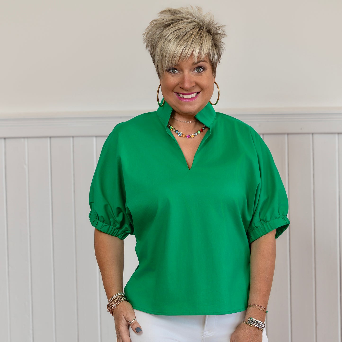 The Chiara Top - Kelly Green