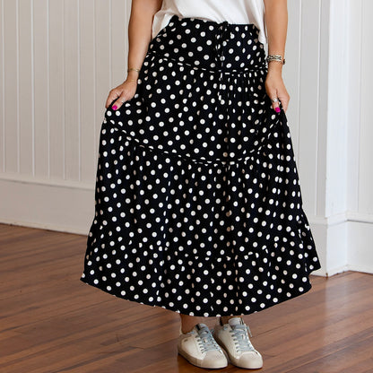 Peggy Sue Got Married Skirt - Black/Wht