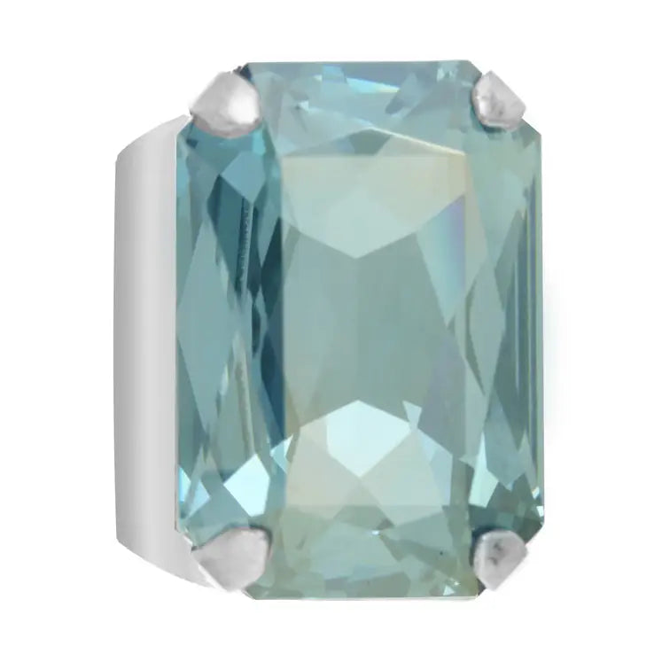 TOVA Mini Soleil Ring - Antique Silver Aqua Champagne