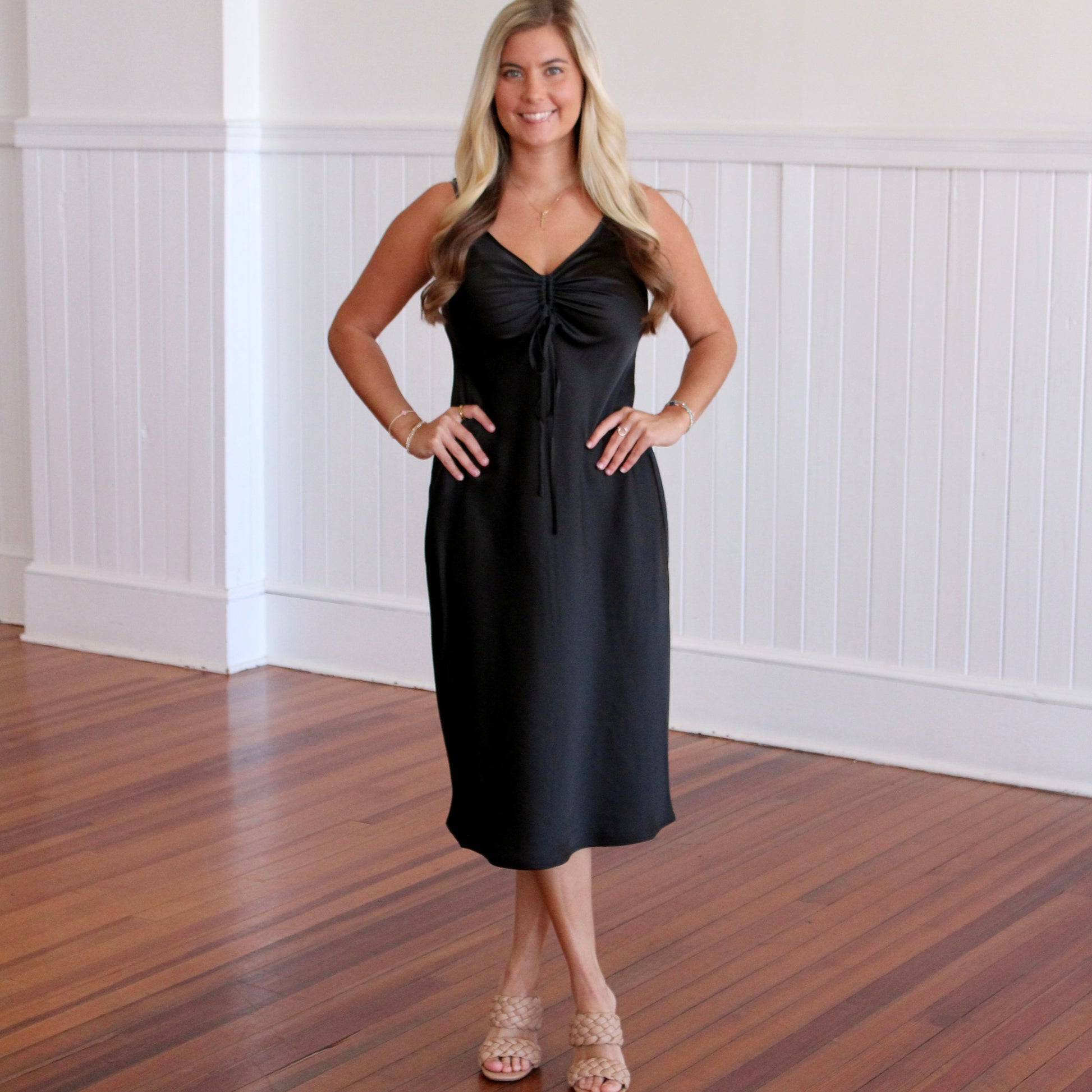 livvy satin dress Livvy Satin Slip Dress- Brown