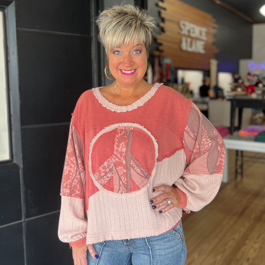 Woodstock Vibes Top - Dried Red