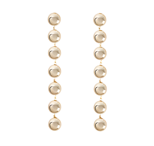 Multi Metal Ball Drop Earrings- Gold, Silver, Rose Gold