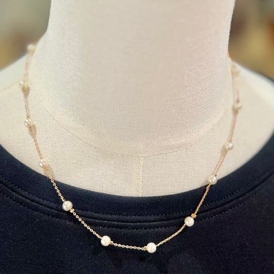 Pearl & Chain Mix Necklace