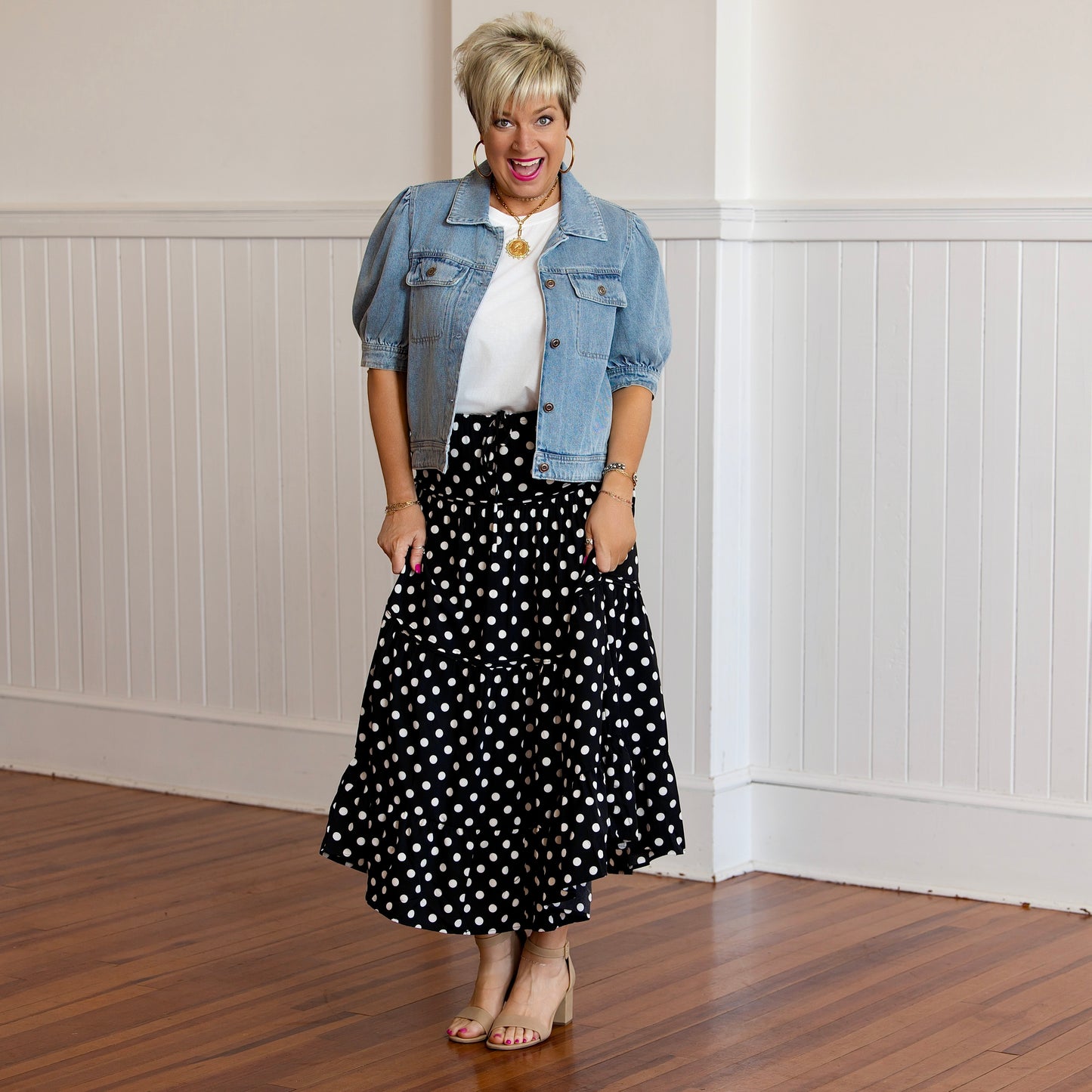 Peggy Sue Got Married Skirt - Black/Wht