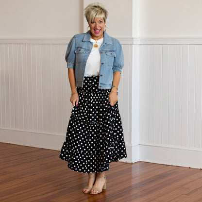 Peggy Sue Got Married Skirt - Black/Wht