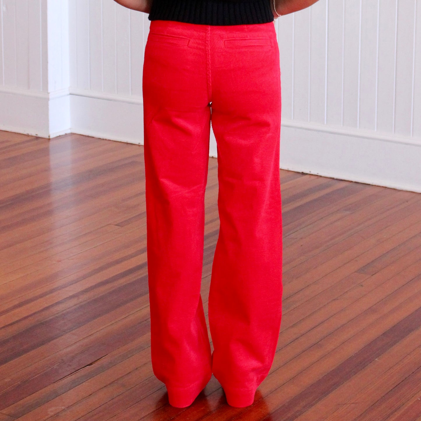 Judy Blue Wide Leg Corduroy Pants - Cherry