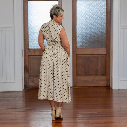 Lorelai Dress - Cream Polka Dot