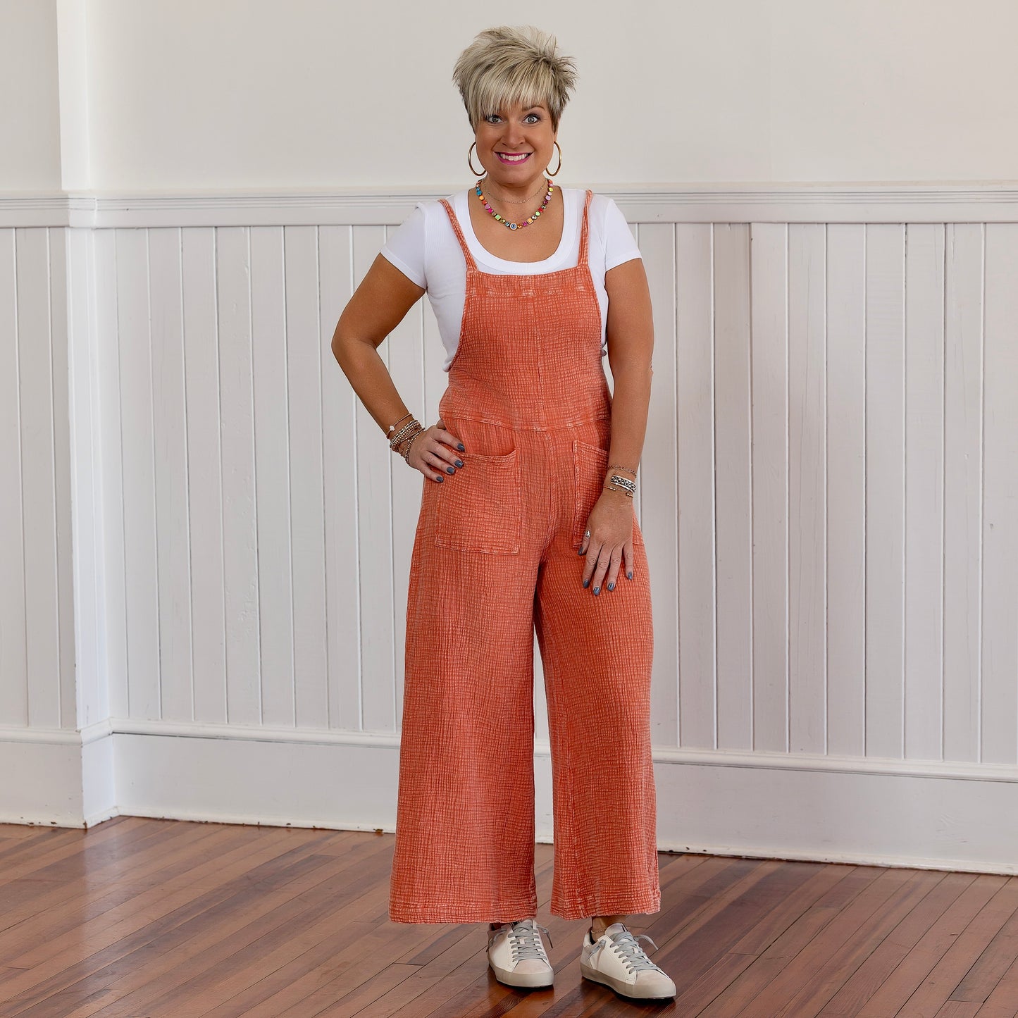 Ease Your Mind Jumpsuit - Coral
