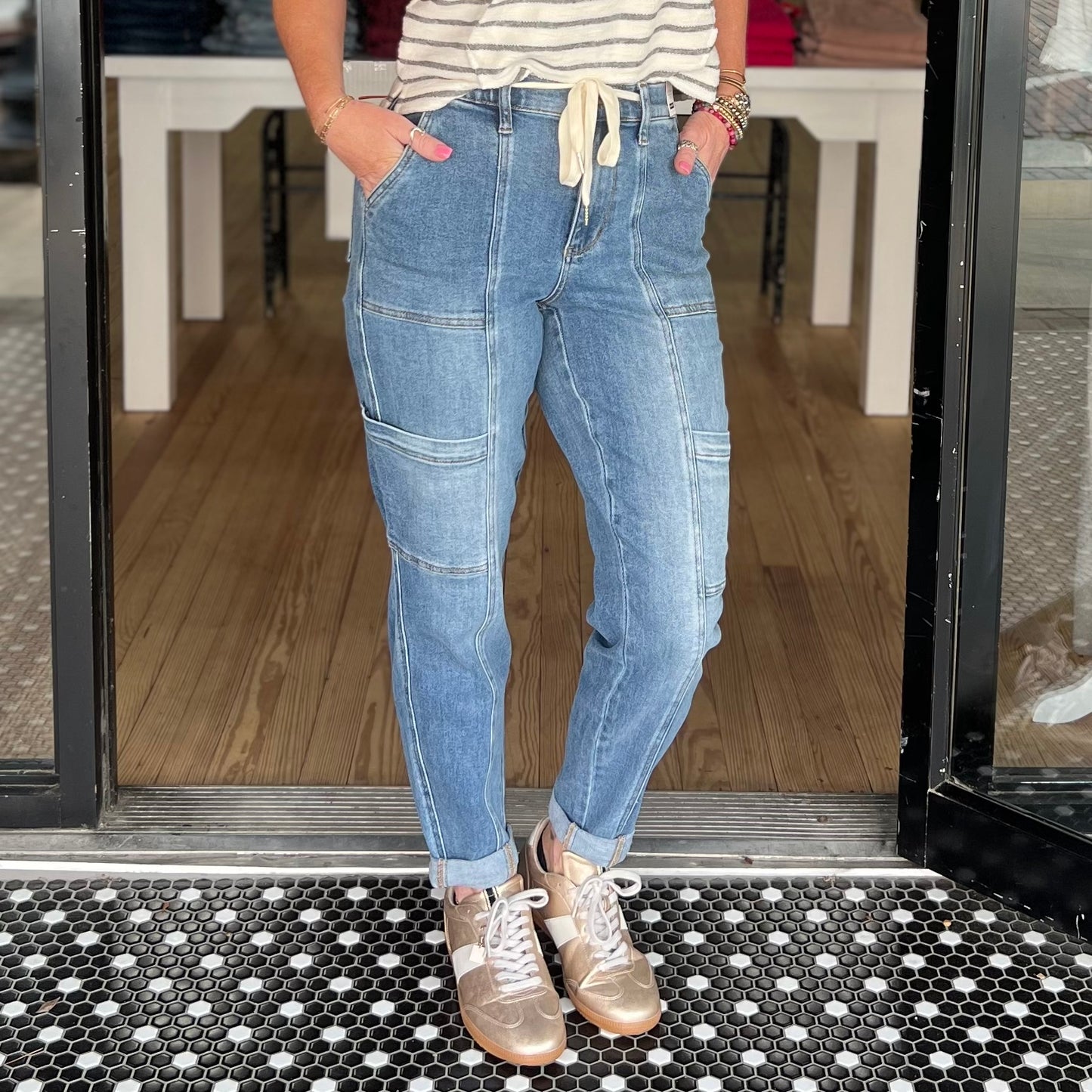 Judy Blue HW Cuffed Cargo Jogger