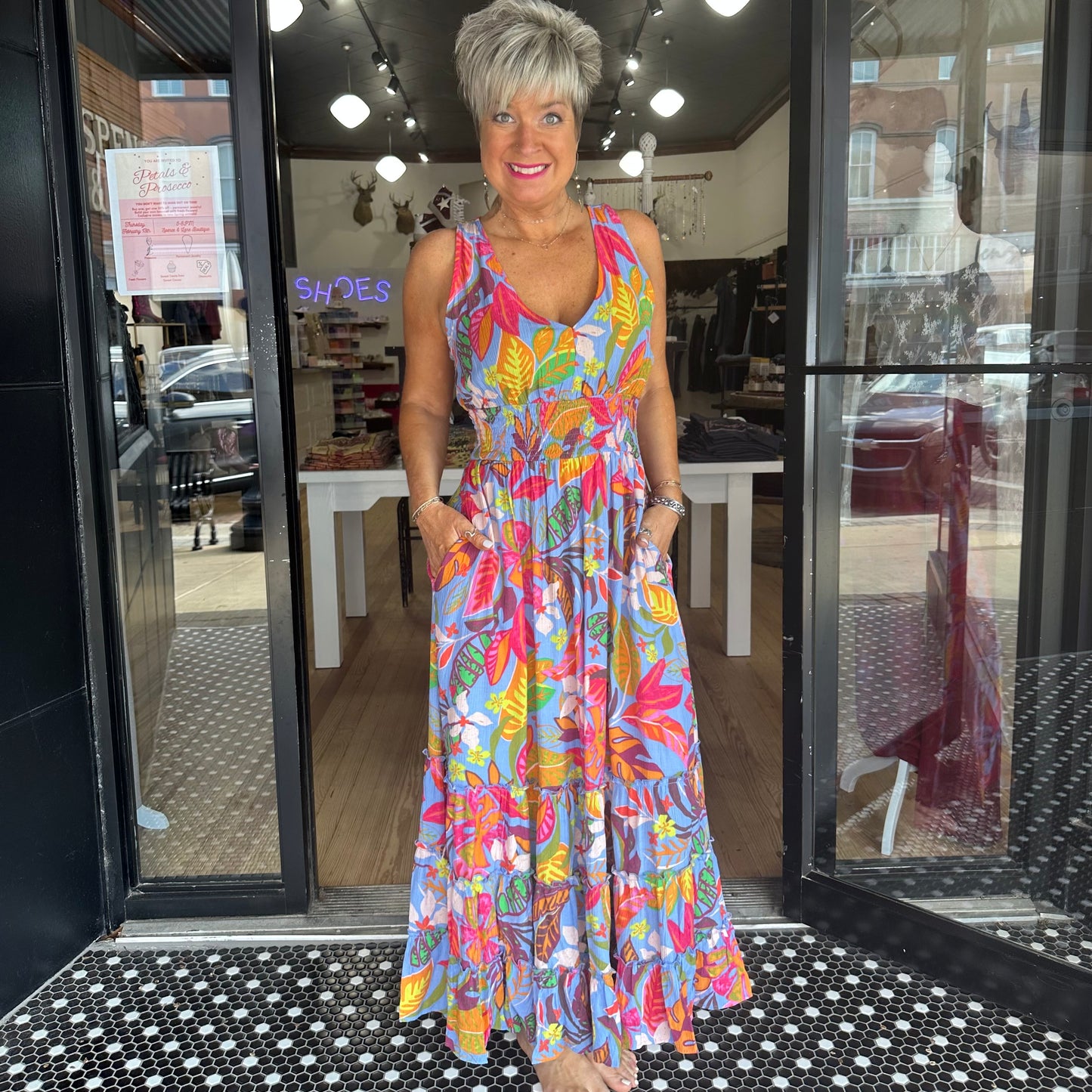 Welcome to the Tropics Dress - Blue