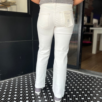 Risen TC Mid-Rise Ankle Straight Jeans - Cream