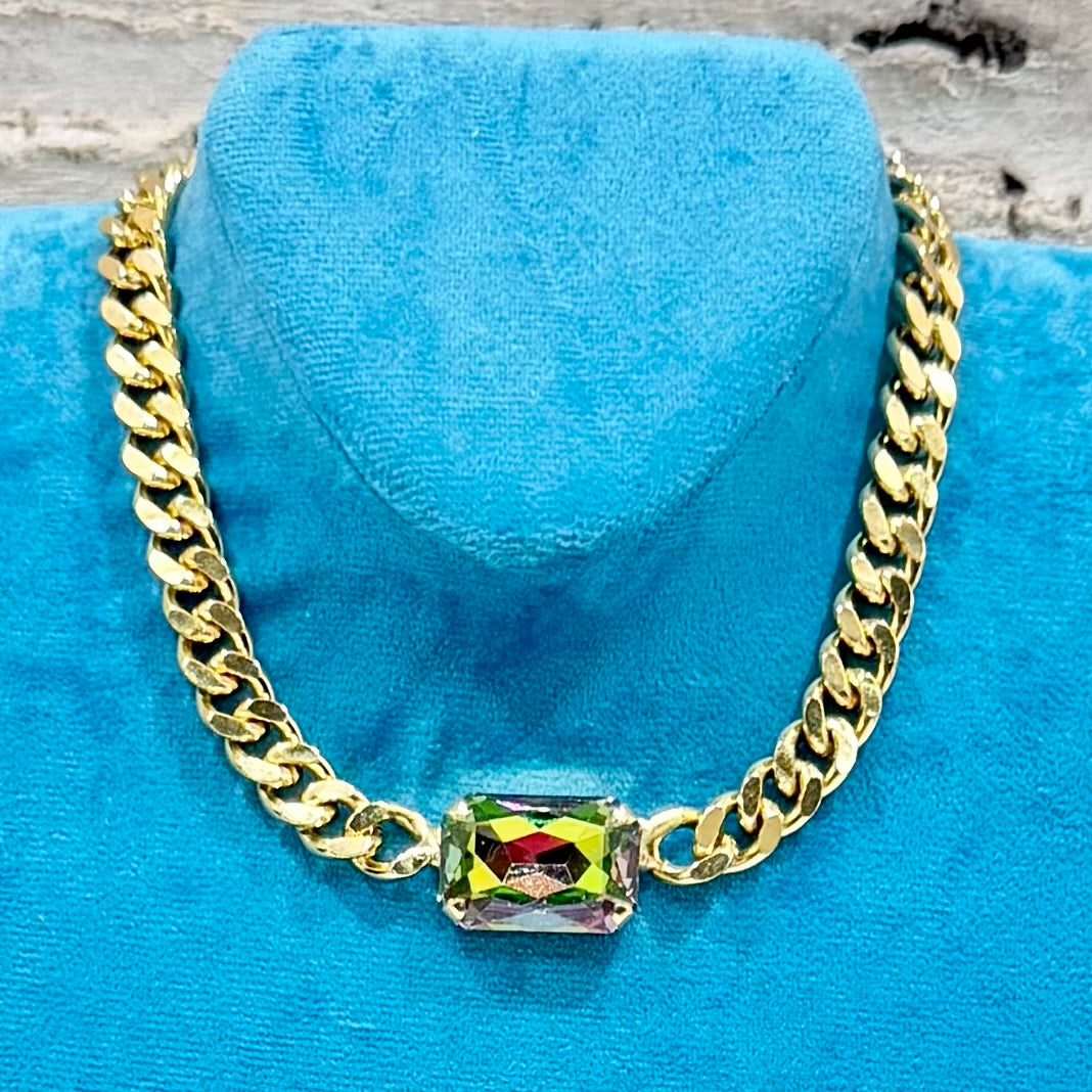 TOVA Darcy Necklace - Green/Purple Multi