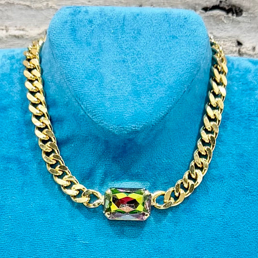 TOVA Darcy Necklace - Green/Purple Multi