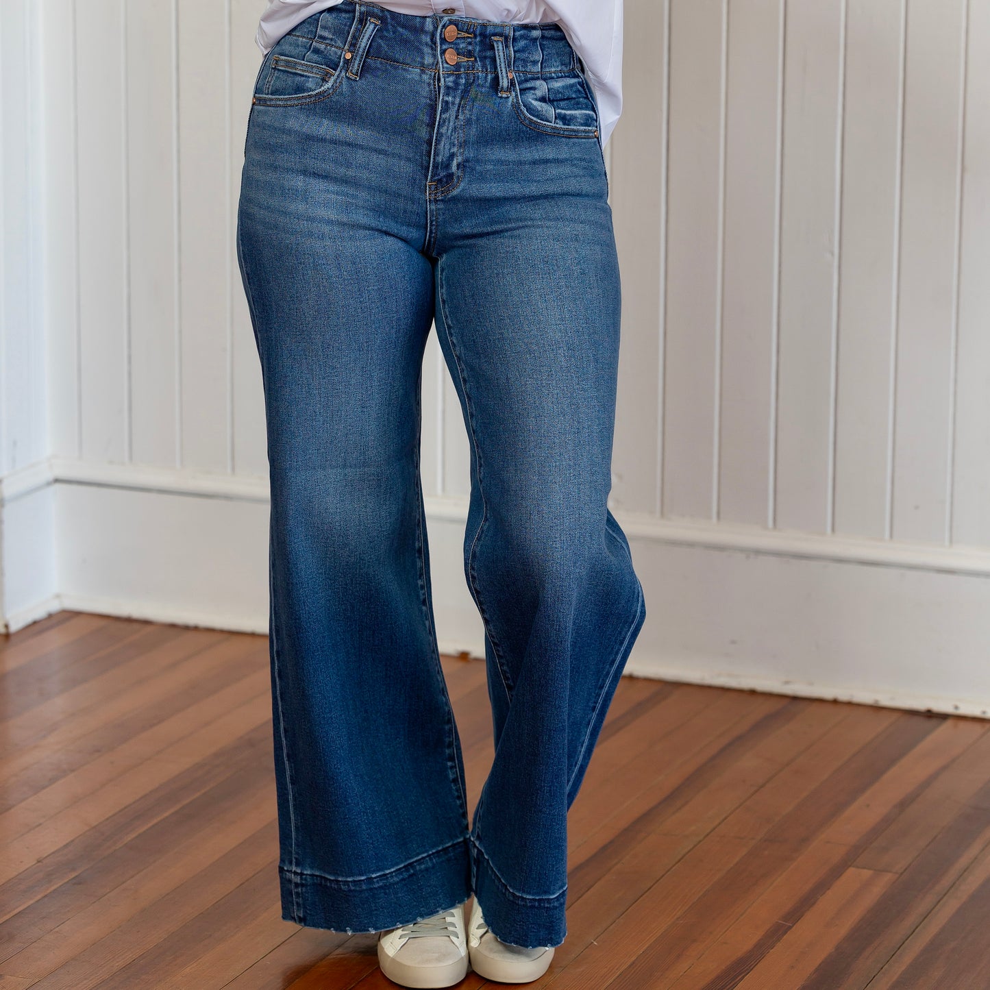 Risen HR Ankle Wide Seam Jeans - Dark