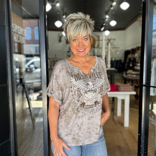 Nashville Vibes Shirt- Taupe