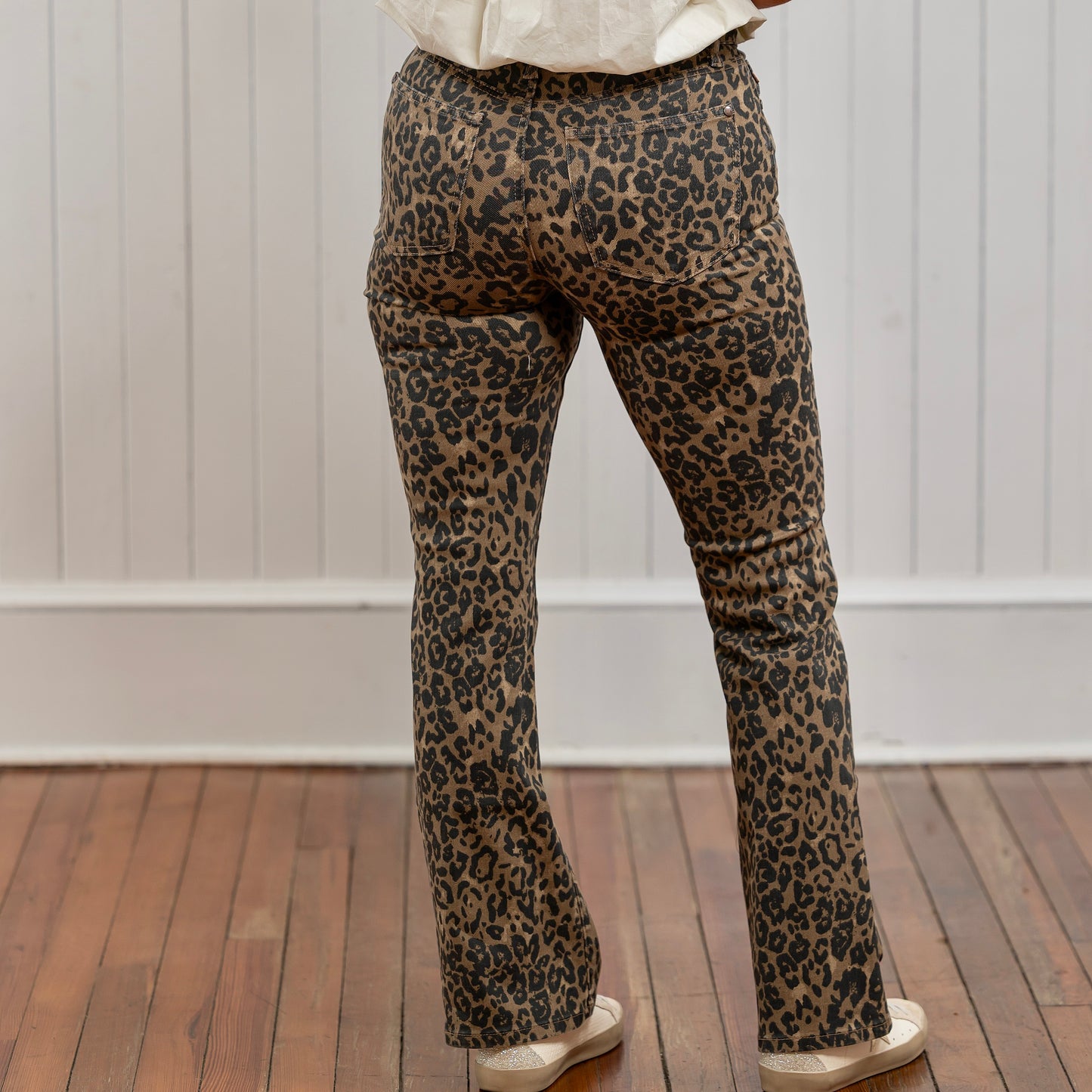 Judy Blue HW Bootcut Leopard Jeans