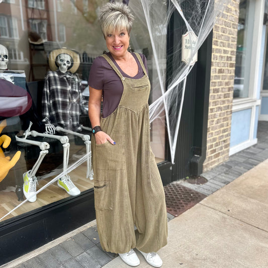 Ease Your Mind Jumpsuit - Olive