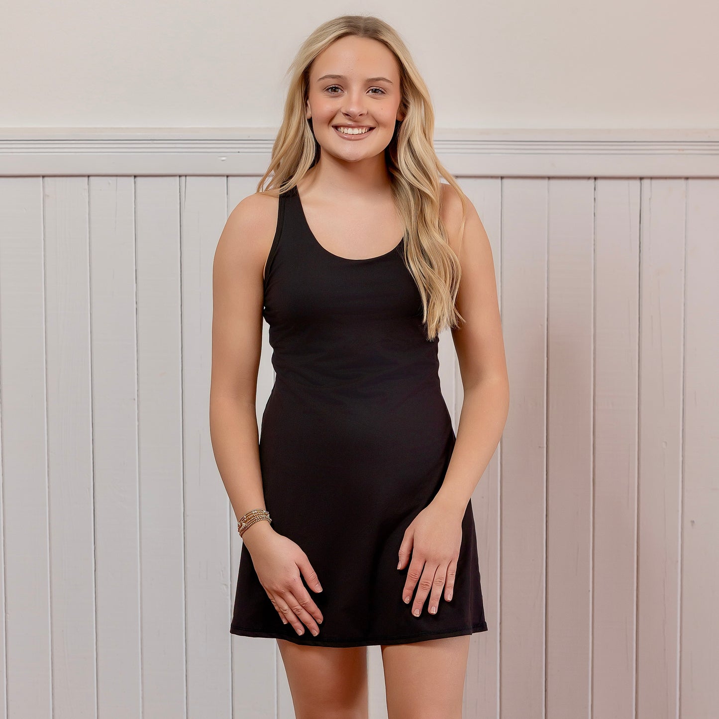 Tennis Romper Dress - Black