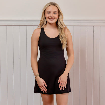 Tennis Romper Dress - Black
