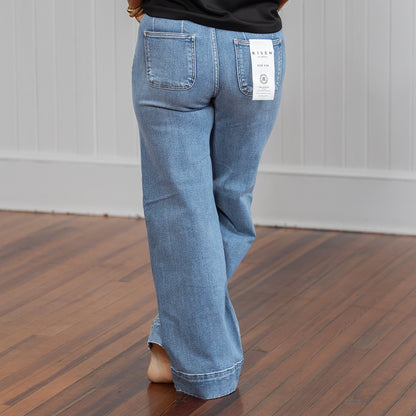 Risen HR Ankle Wide Seam Detailed Jeans - Medium