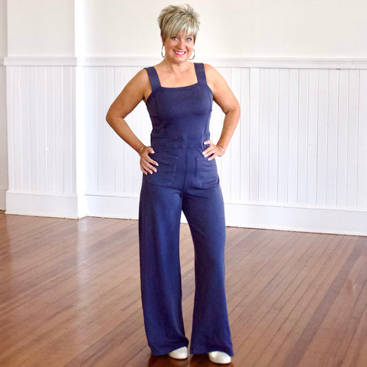 The Carson Jumpsuit- Navy