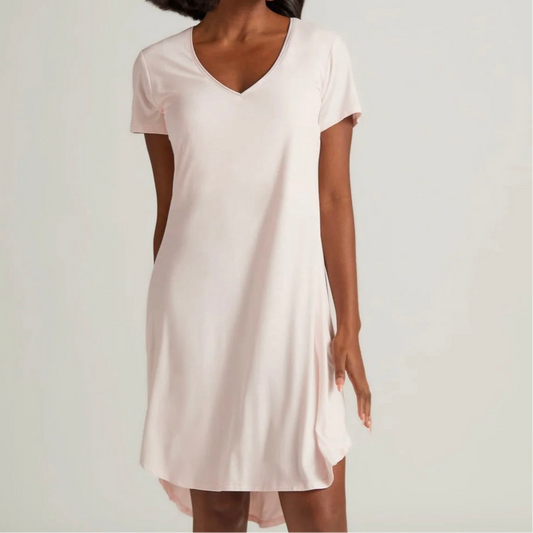 Faceplant Dreams Claire Short Sleeve Nightgown:  Pink