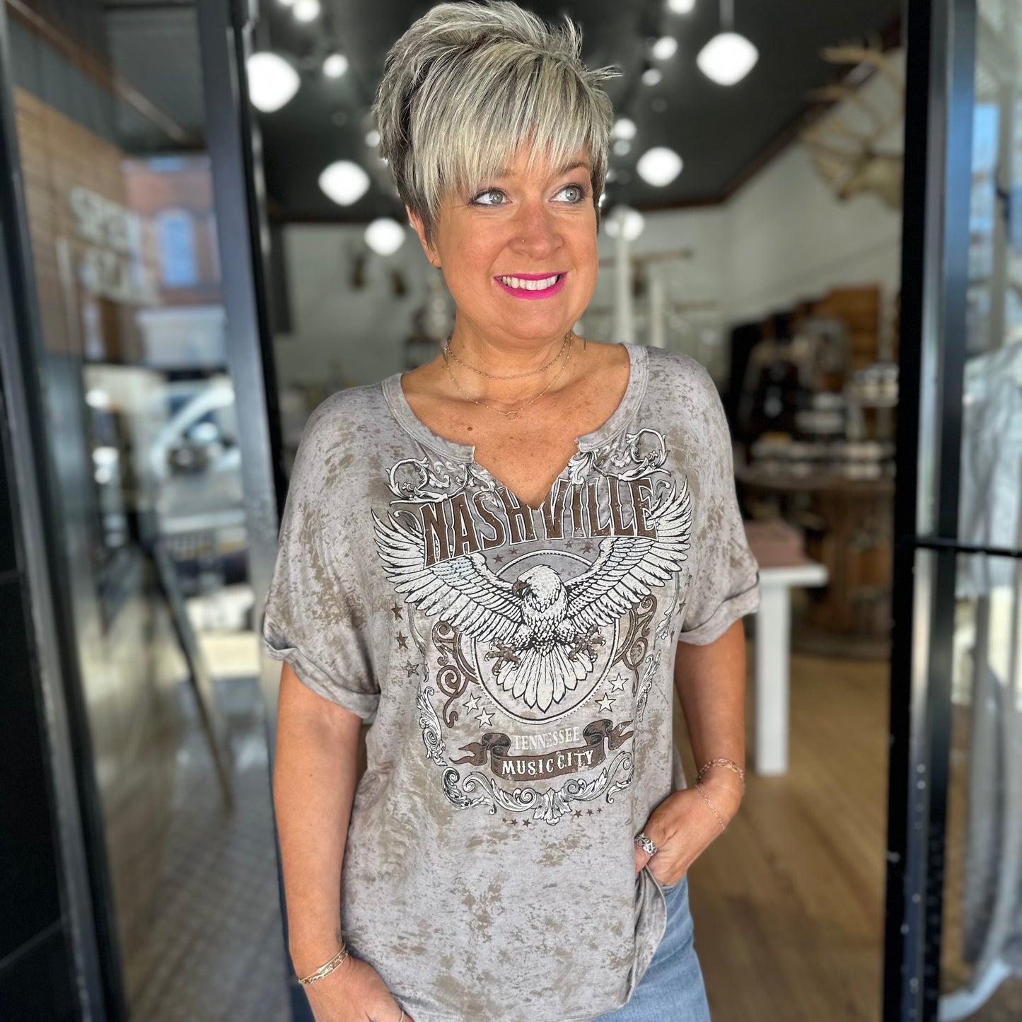 Nashville Vibes Shirt- Taupe