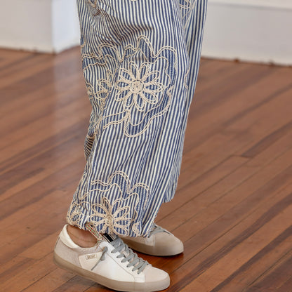 I Can Buy Myself Flowers Pants - Denim Blue