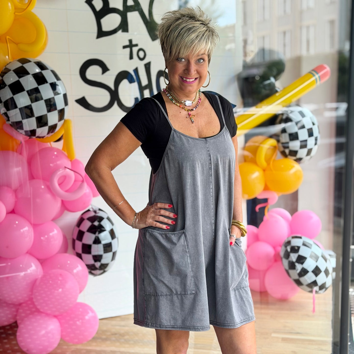 Glad to See You Romper - Denim