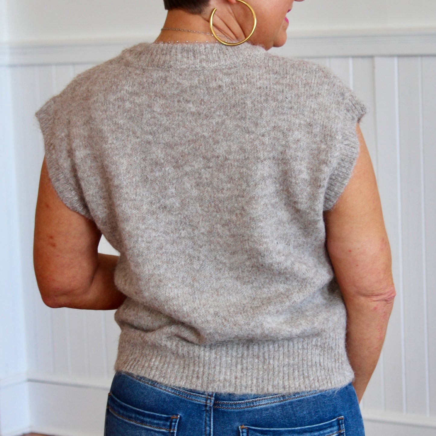Winter Weather Sweater Vest- Taupe