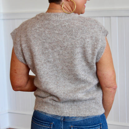 Winter Weather Sweater Vest- Taupe