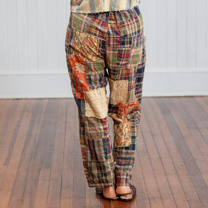 Traveling On Pants - Red/Navy