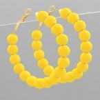 Beaded Clay Ball Hoops - Yellow