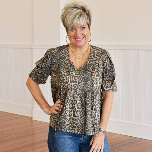Leopard Babydoll Top