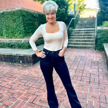 "Staying Neutral" Bodysuit LS- Nude