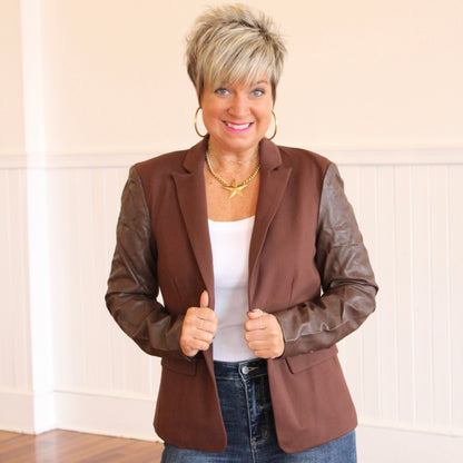 Kelli's Favorite Fall Blazer- Brown