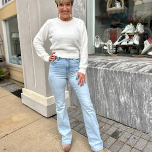 Hidden 'Happi' High Rise Flare Jean