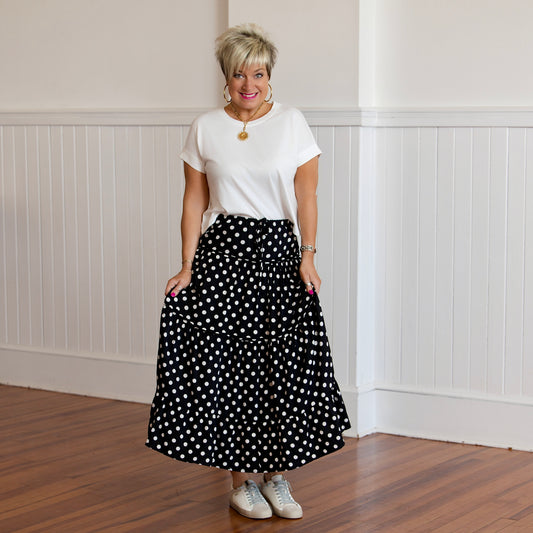 Peggy Sue Got Married Skirt - Black/Wht