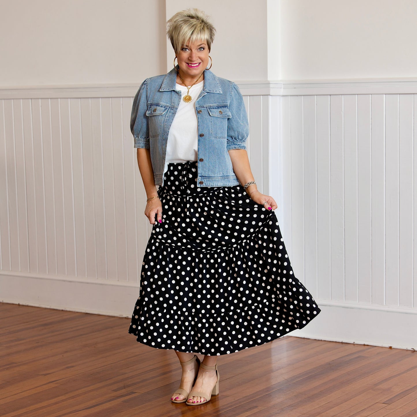 Peggy Sue Got Married Skirt - Black/Wht