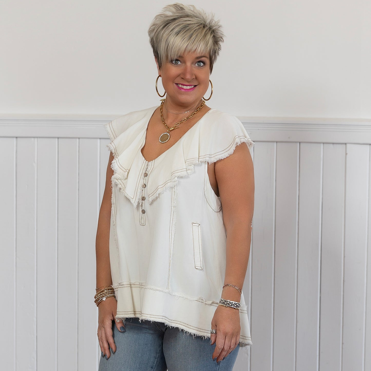 Whisper in the Wind Top - Cream