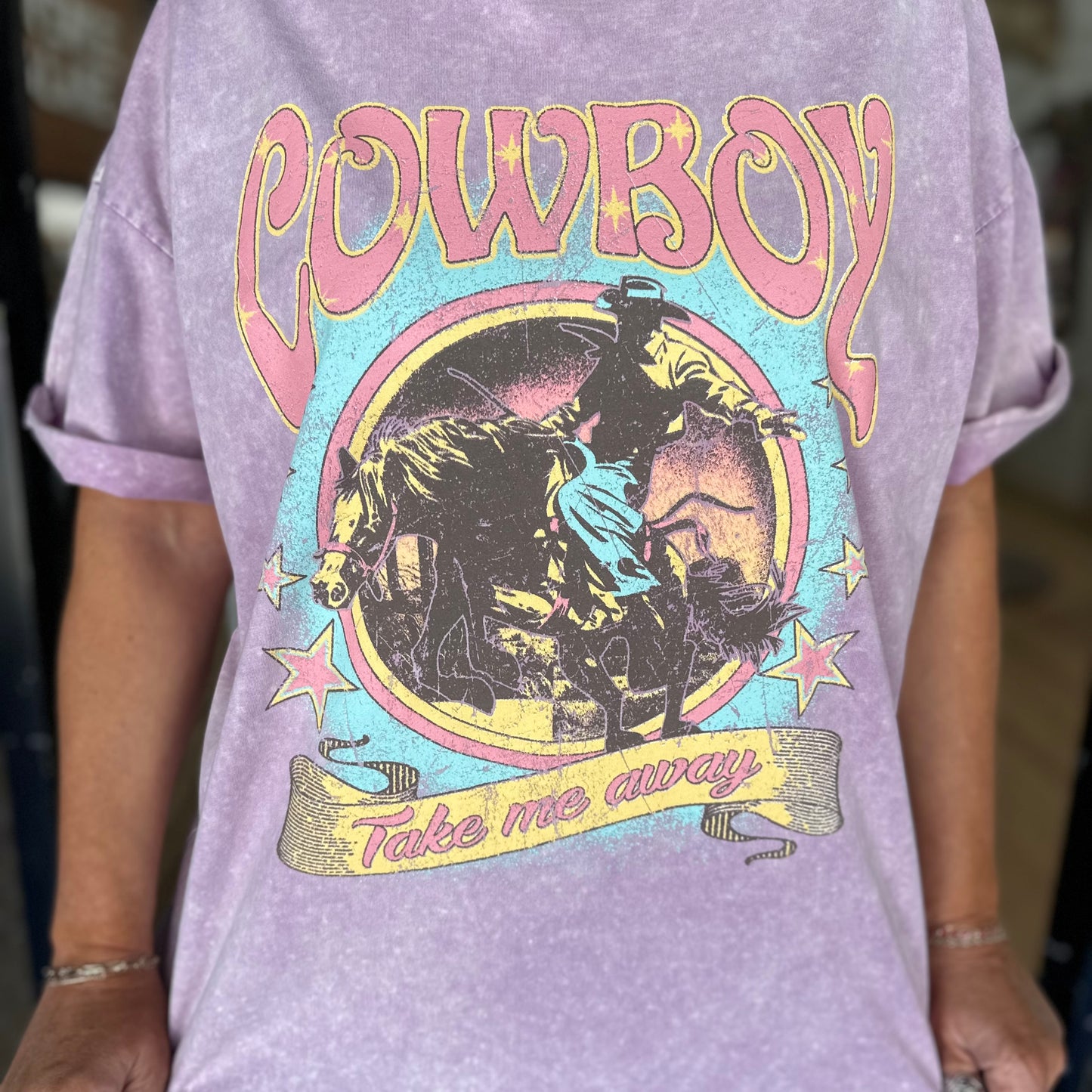Cowboy Me Away Top- Lavender