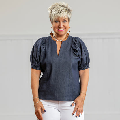 Reba Top - Dark Denim