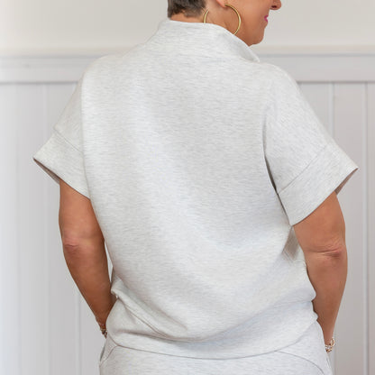 Scuba Half Zip Short Sleeve - Lt. Heather Grey