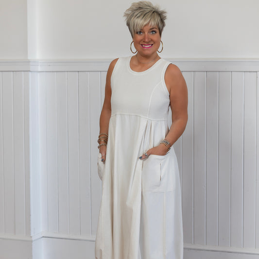 Off-Duty Edge Dress - Ecru