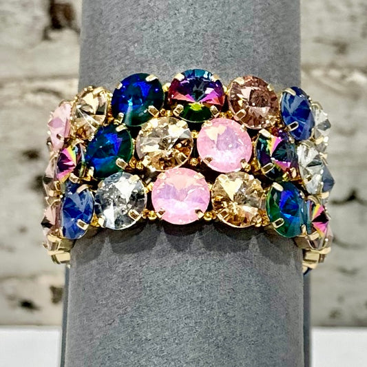 Calista Stretch Bracelet - Pink/Gold/Blue