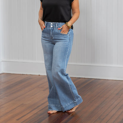 Risen HR Ankle Wide Seam Detailed Jeans - Medium