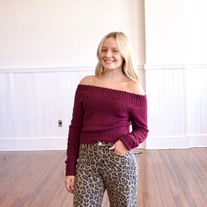 The Blair Sweater- Dark Cherry