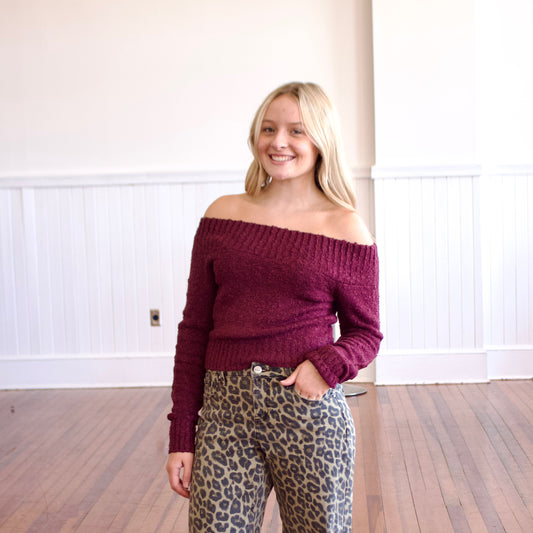 The Blair Sweater- Dark Cherry